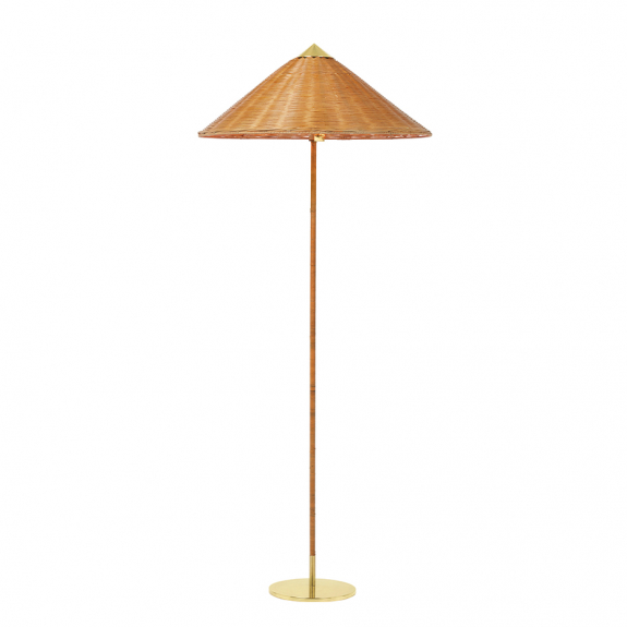 9602 Golvlampa Polished Brass/Wicker Willow i gruppen Belysning / Inomhus / Golvlampor hos Vxj Elektriska (GUB-10003866)